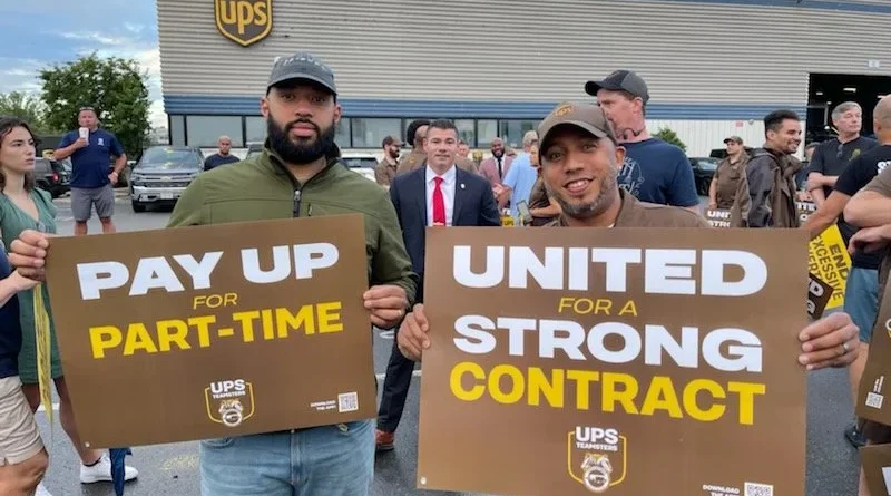 Striking UPS workers