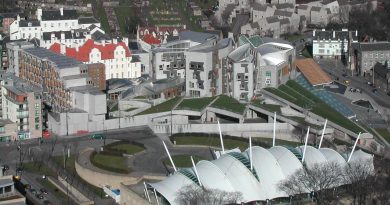 Scottish Parliament photo in colour.