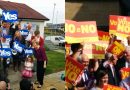 Yes and No campaigners